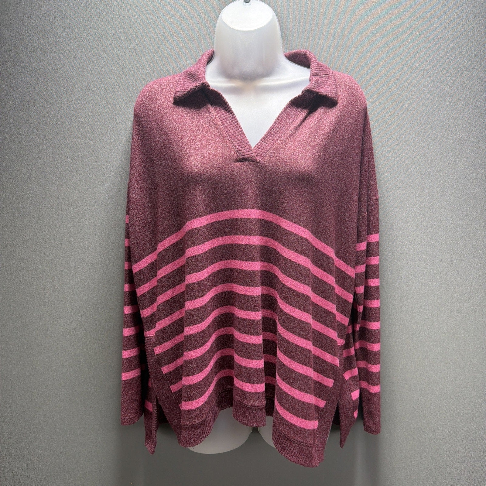 New Womens Oversized Lightweight Sweater Maurices Cranberry Size Small