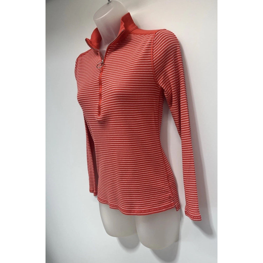 Lauren Ralph Lauren Women's Mockneck Pullover Top Red Combo Small