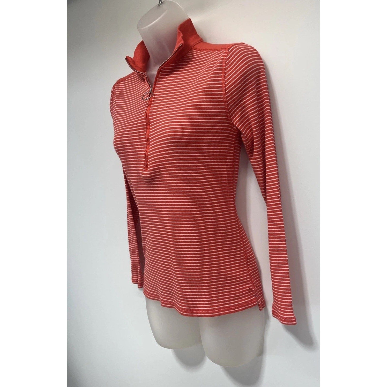 Lauren Ralph Lauren Women's Mockneck Pullover Top Red Combo Small