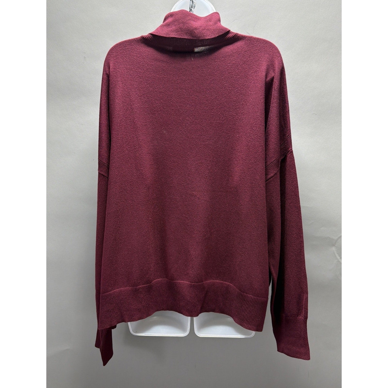 MSK Burgundy Turtleneck Sweater Overlay Dress Cover Up Size Large NWT