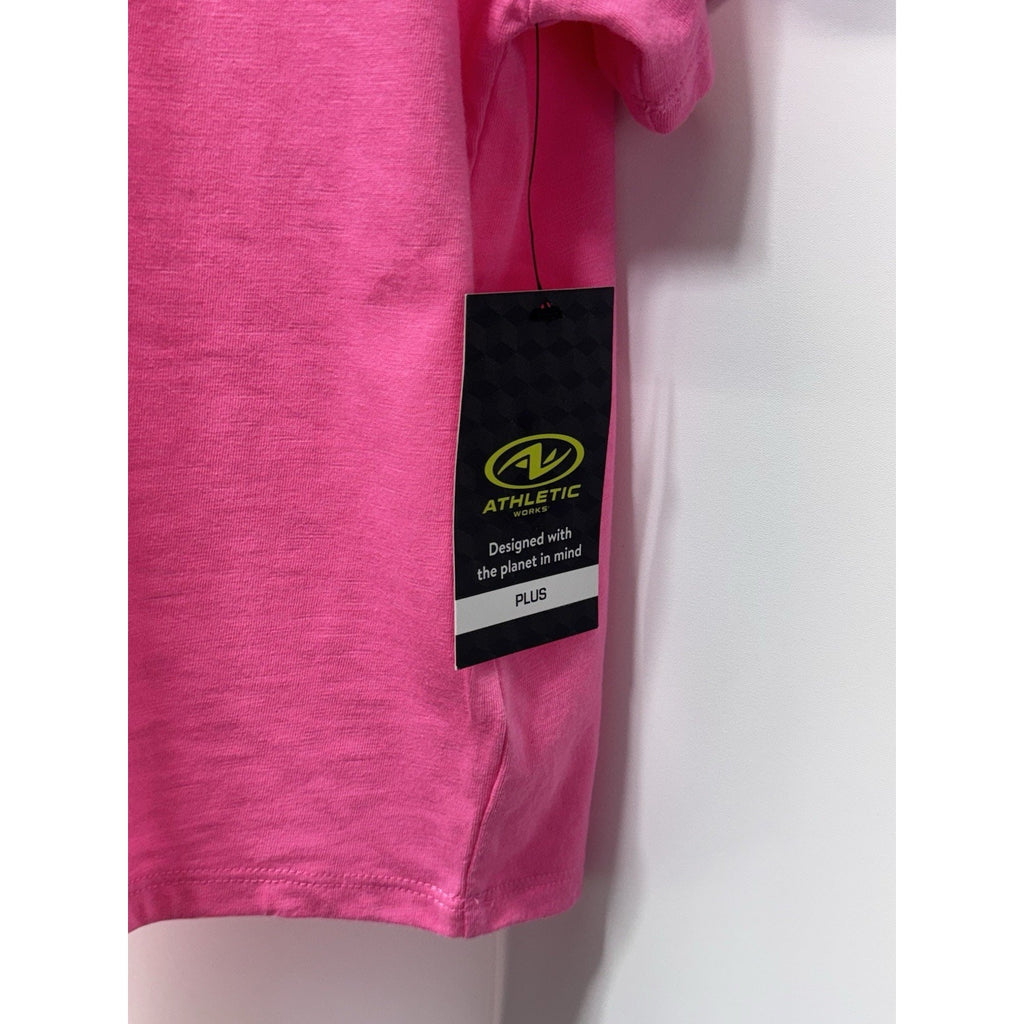 Athletec Girl Power Short Sleeve Pink Crop Top Girls Plus Size XL NWT