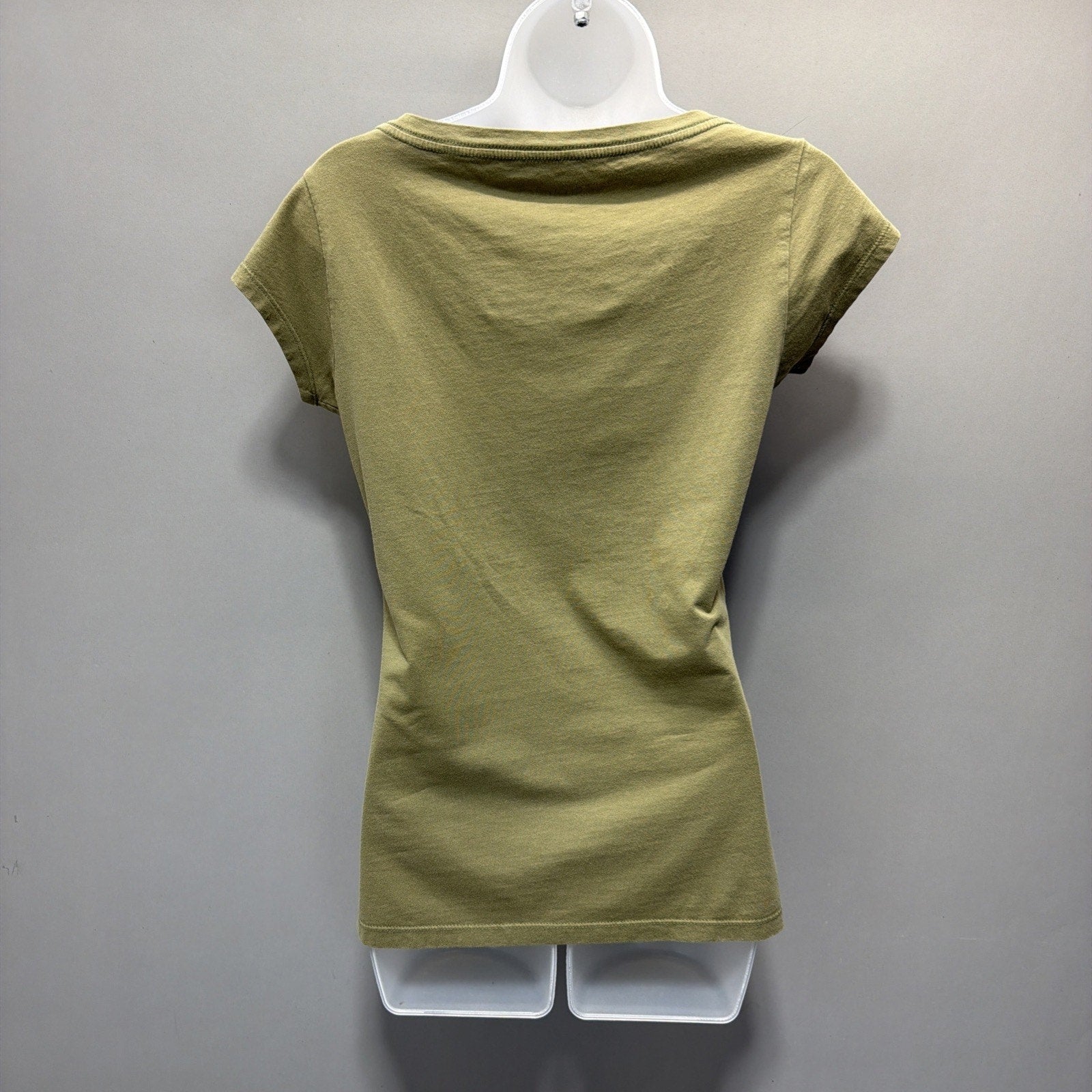 Y2K Stranded Scoop Neck Short Sleeve Top Short Sleeve Shirt Green Size Large