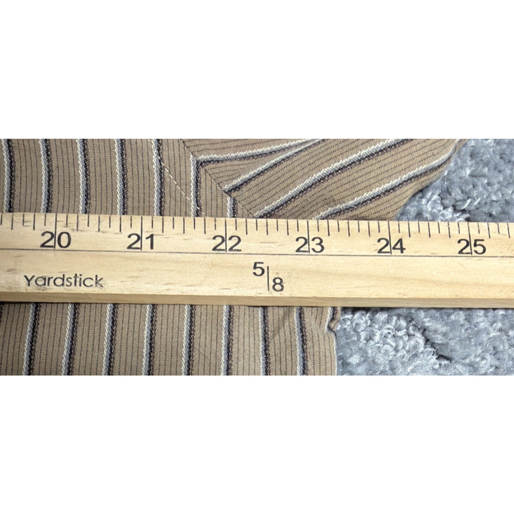 Material London XL Brown Striped dress shirt silk cotton Blend Preppy Casual