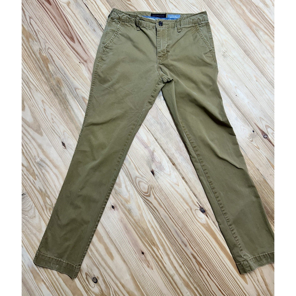 Aeropostale Pants Men's 29/32 Tan Slim Straight Cotton Blend Casual Pockets.