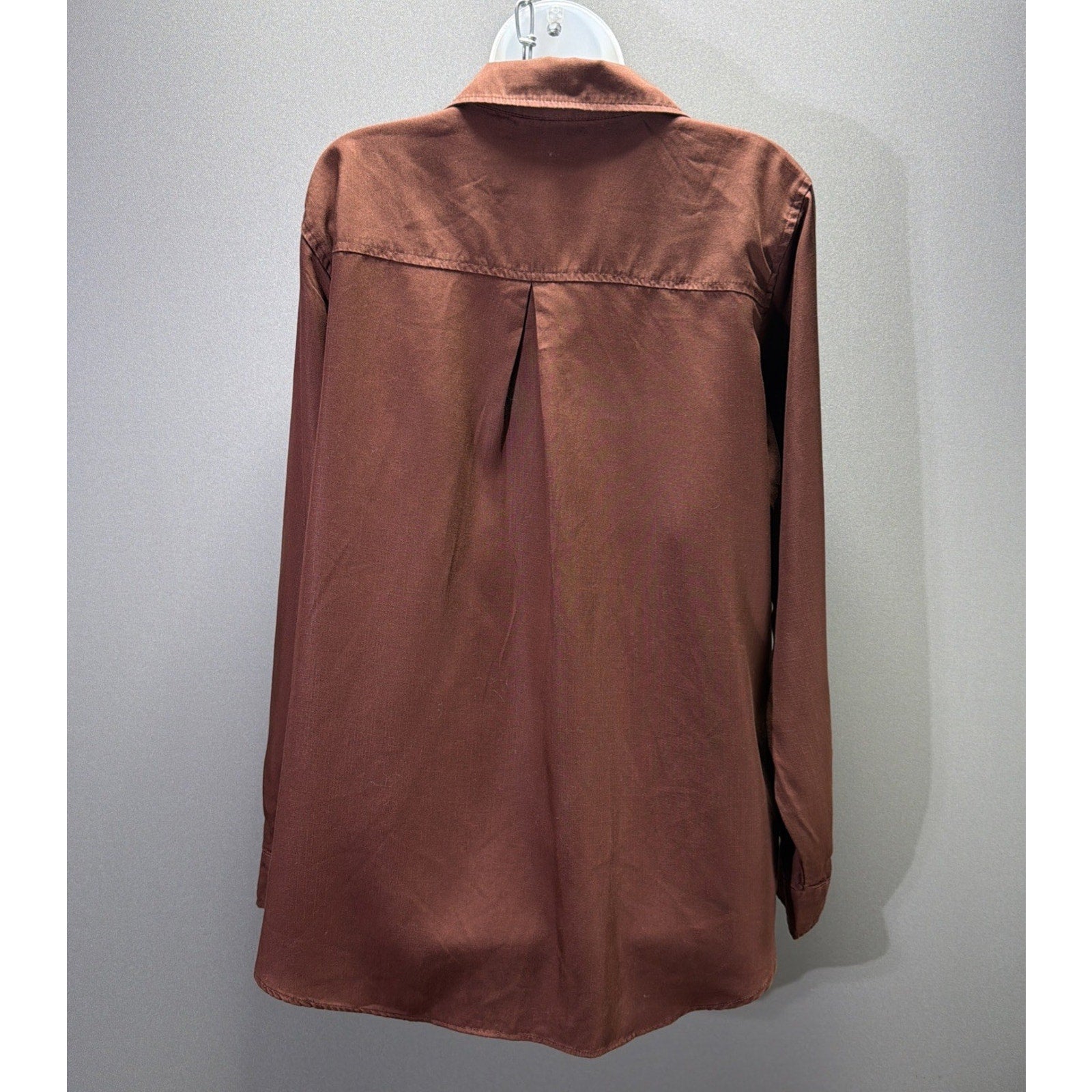 Knox Rose NWT women's L Sweet Truffle long sleeve button front Lyocell Top