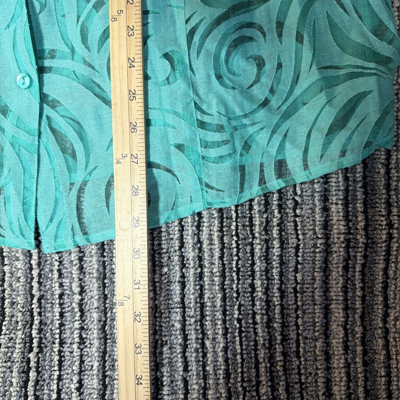 Alfred Dunner Plus Sz 20 Burnout Cover Up Lace Aqua Button-Up Blouse NWT