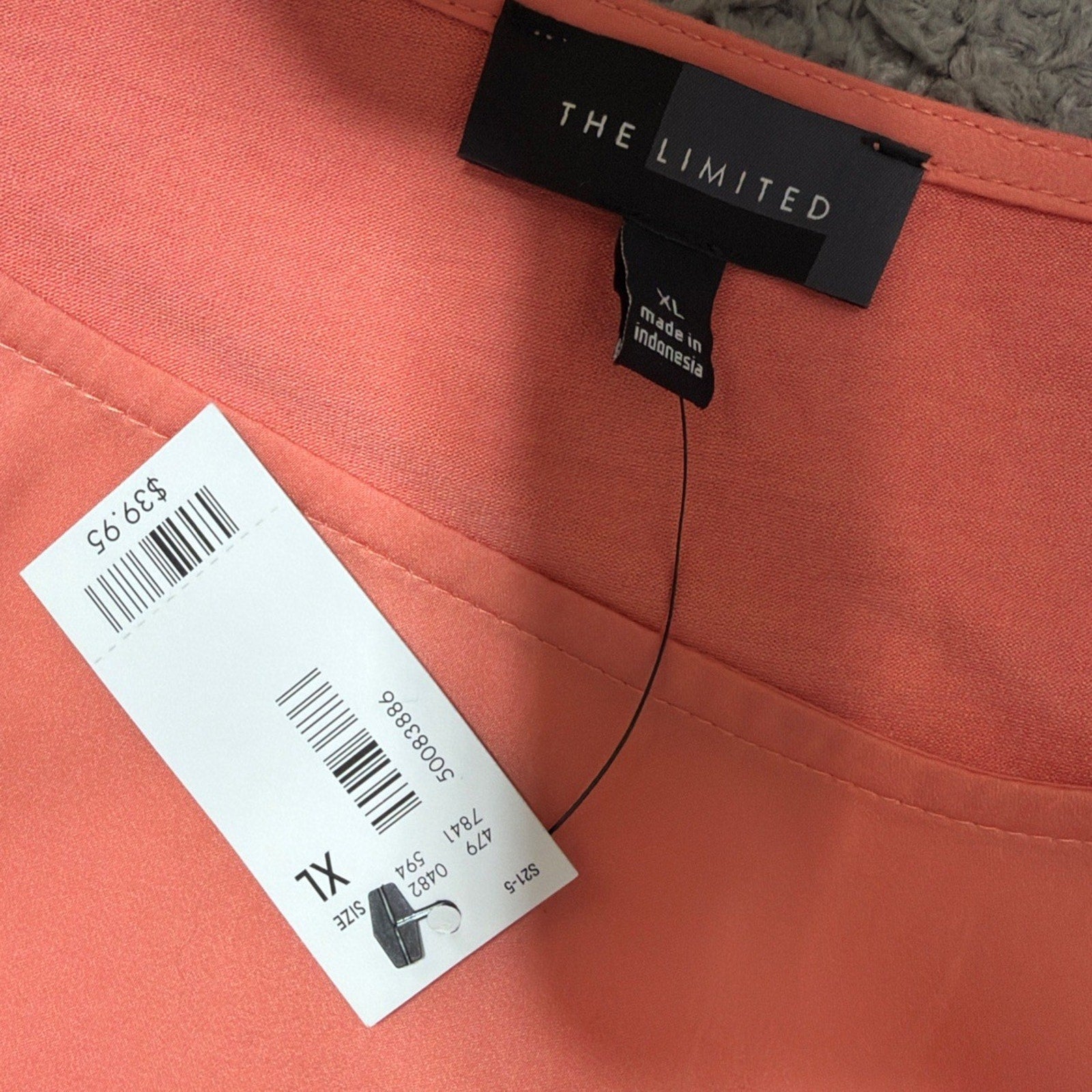 THE LIMITED Womens Tops XL Blouse Peach Boxy Short Sleeve NWT Stretch