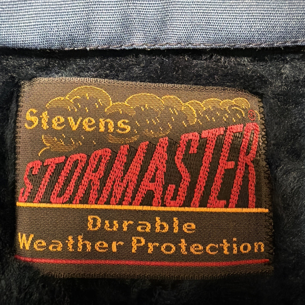 Vintage 70s Stevens Stormaster Navy Blue Trench Coat Borg Fleece Lined Mens 44 L