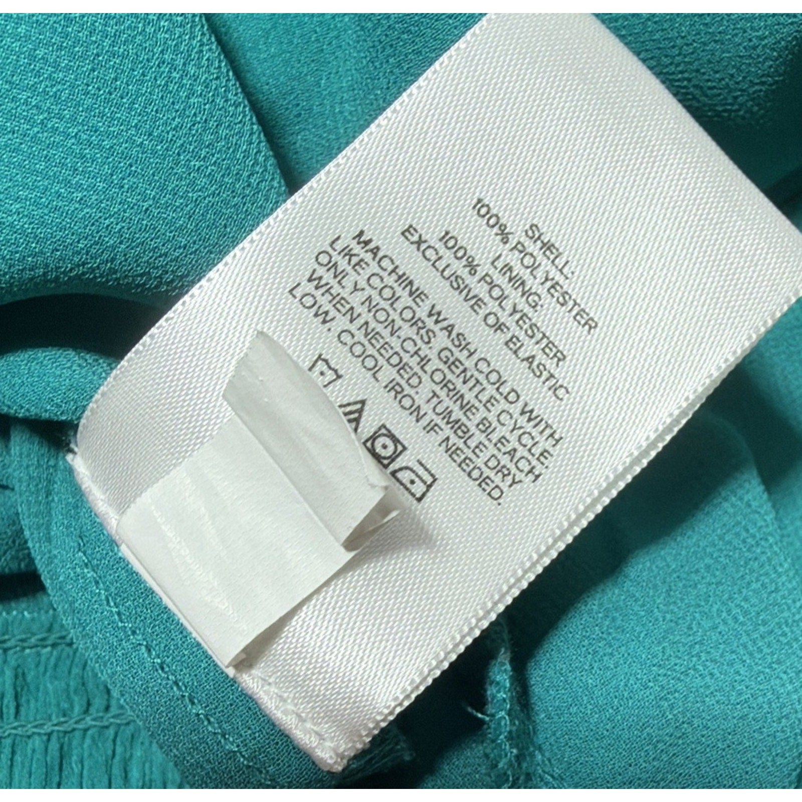 Express V-Neck Faux Wrap Tie Waist Top Size M Turquoise Green Sexy Statement