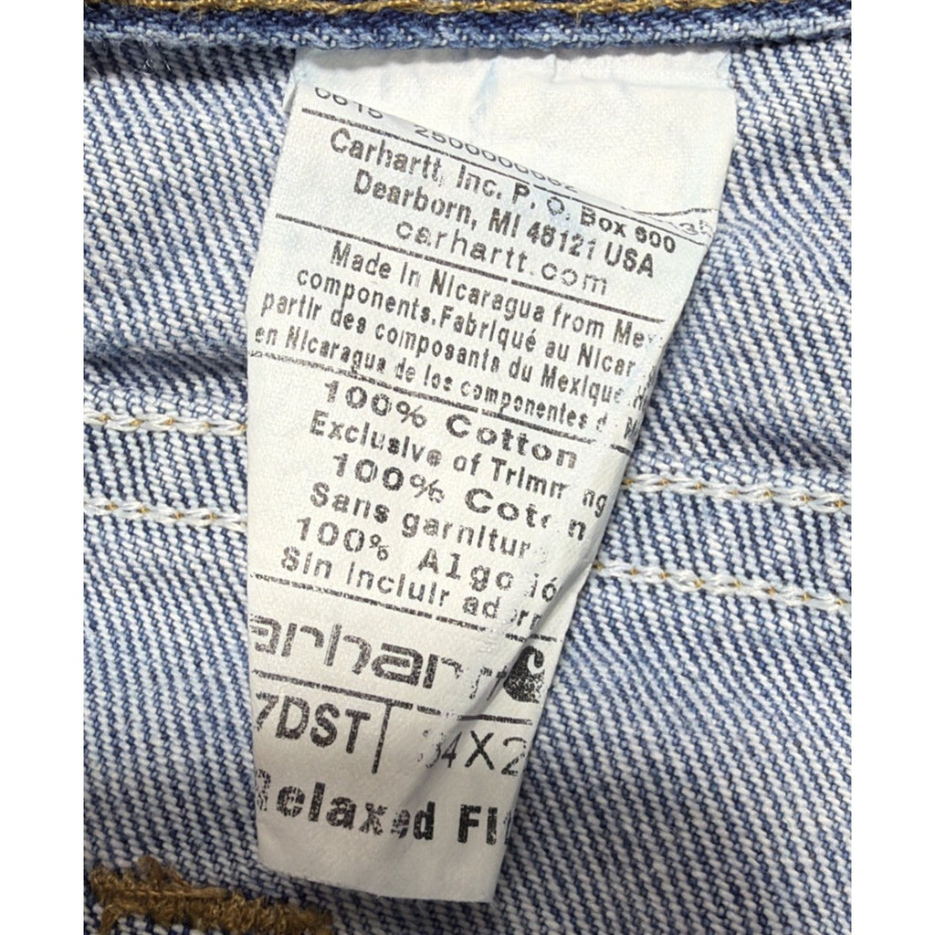 Carhartt B17 DST Relaxed Fit Straight Leg Jeans Mens 34x28 Workwear Blue Denim