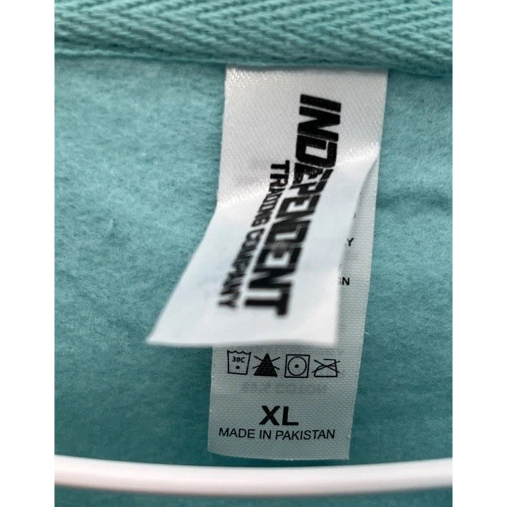 Independent Trading Company Unisex Graphic Fleece Hoodie in Teal size XL