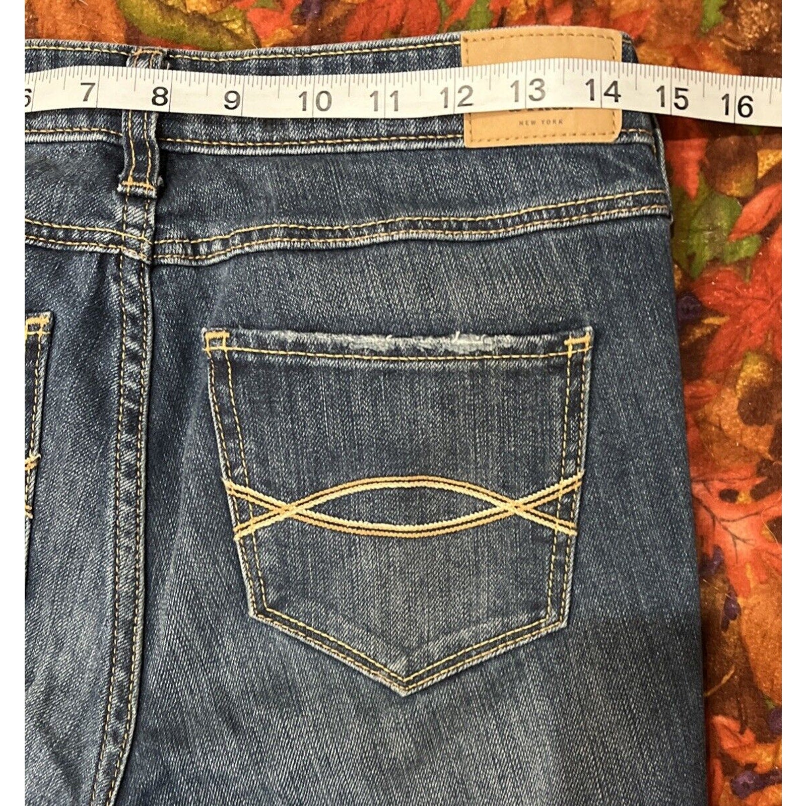 Abercrombie & Fitch Women Shine Destroyed Dark Wash Super Skinny Jeans 4 27