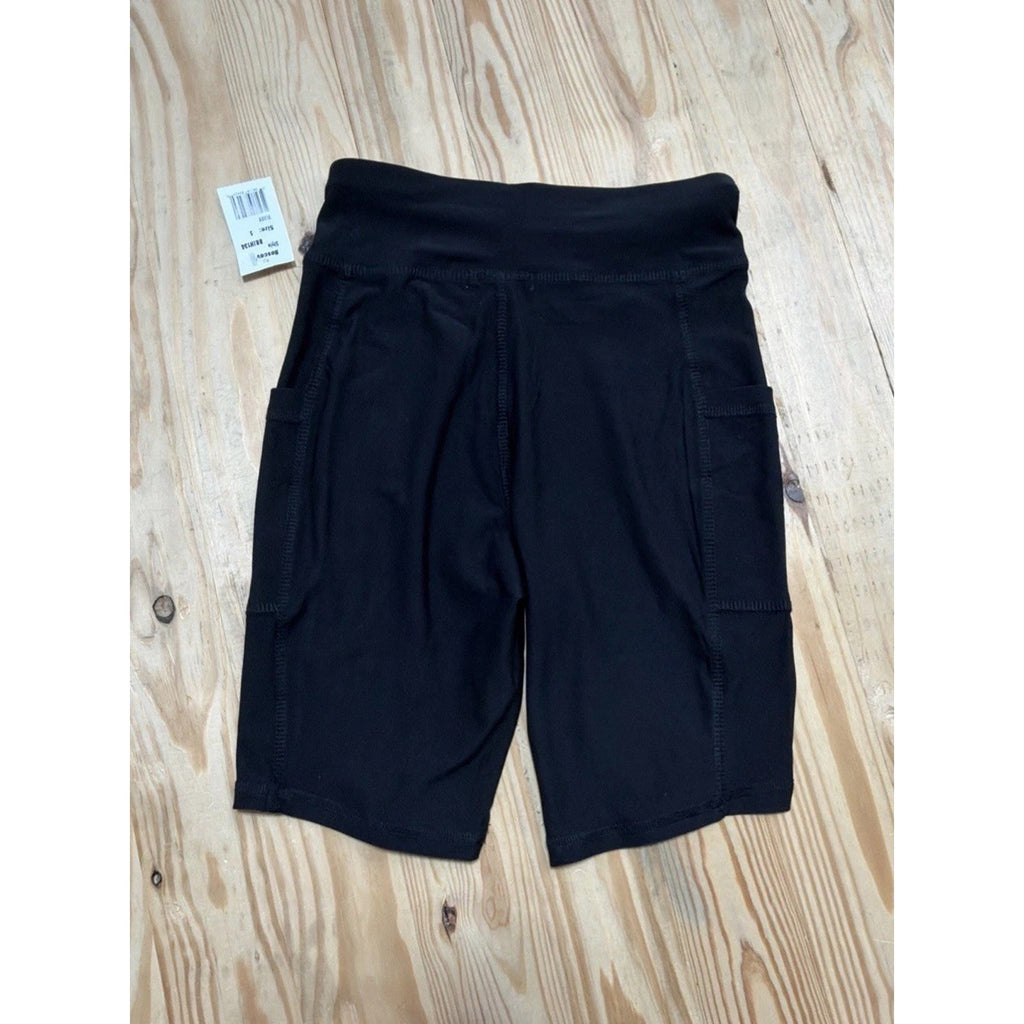 Derek Heart Women's High Waist Active Bike Shorts, Inseam 8", Black, Small