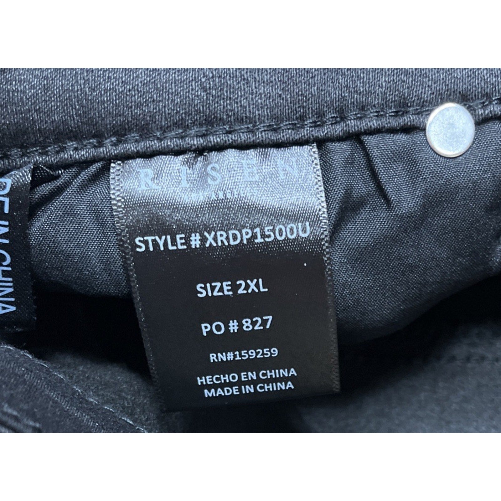 Risen Billie High Rise Coated Twill Straight Leg Jeans Size 2XL Black Raw Hem