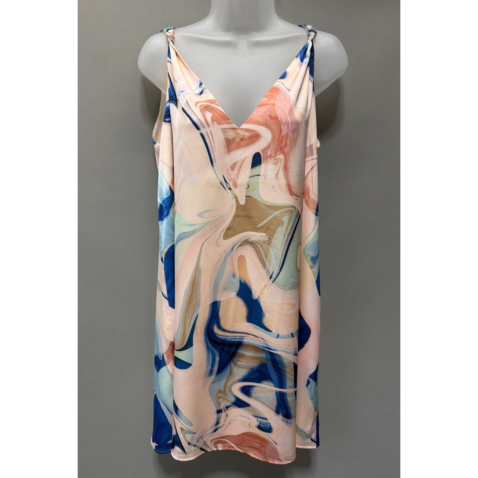 Greylin Angelique Watercolor Flowy Flare Slip Dress Size Large New With tags
