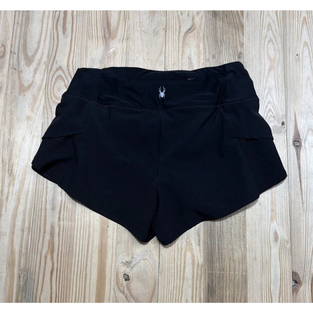 Spyder Womens Active Shorts Sz S Black Reflective Trims
