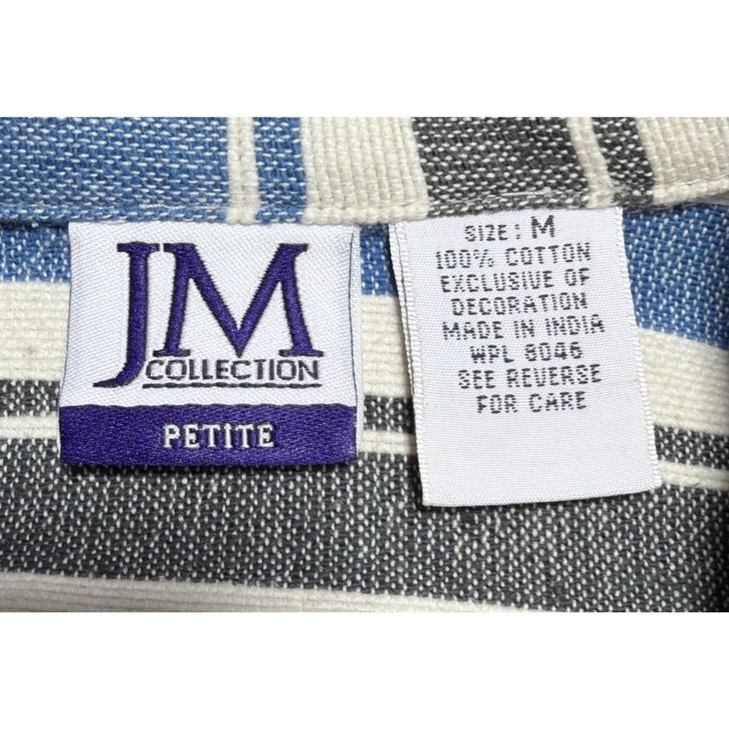 JM Collection Women’s Floral Embroidered Embellished Cotton Shacket Petite M