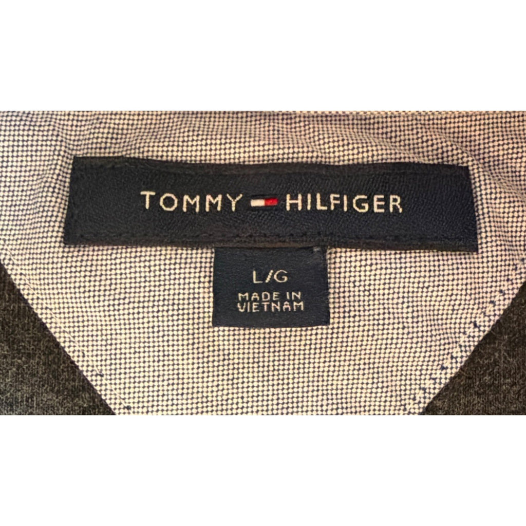 Tommy Hilfiger Quarter Zip Fleece Pullover Men's Large Gray Gorpcore