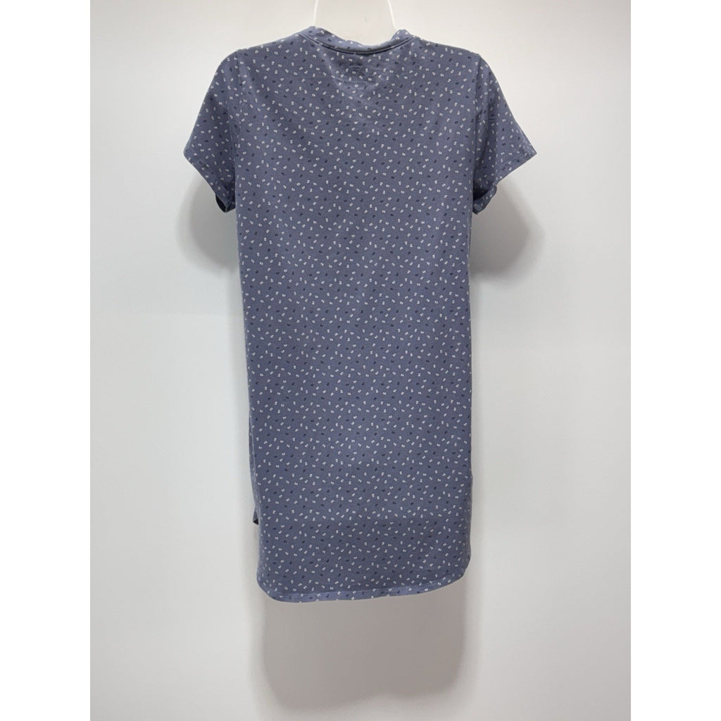 Calvin Klein Blue Logo Sleepwear Dress Short Sleeve Cotton Blend Women’s Size S
