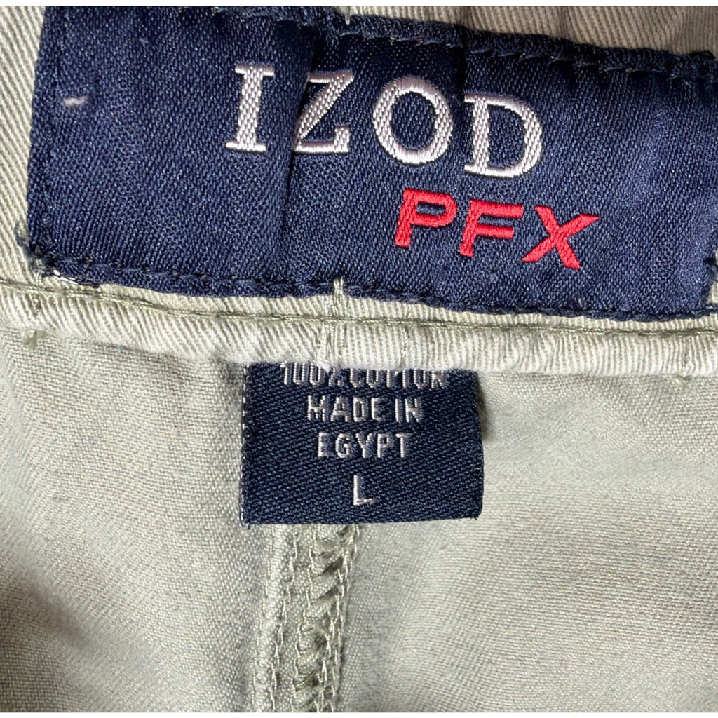 Izod PFX Men's Cotton 7-Inch Beach Flat Front Walking Shorts Size L Green Y2K