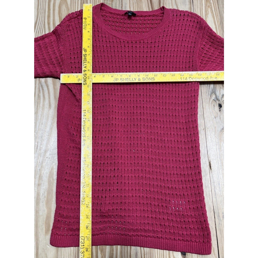 Talbots Women's Open Knit Sweater Long Sleeve Pink Petite Size PM
