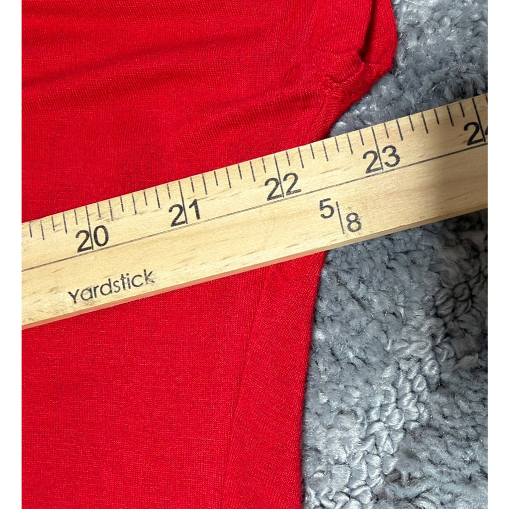 Express Red V Neck Relaxed Tee XS Oversized Casual Minimalist