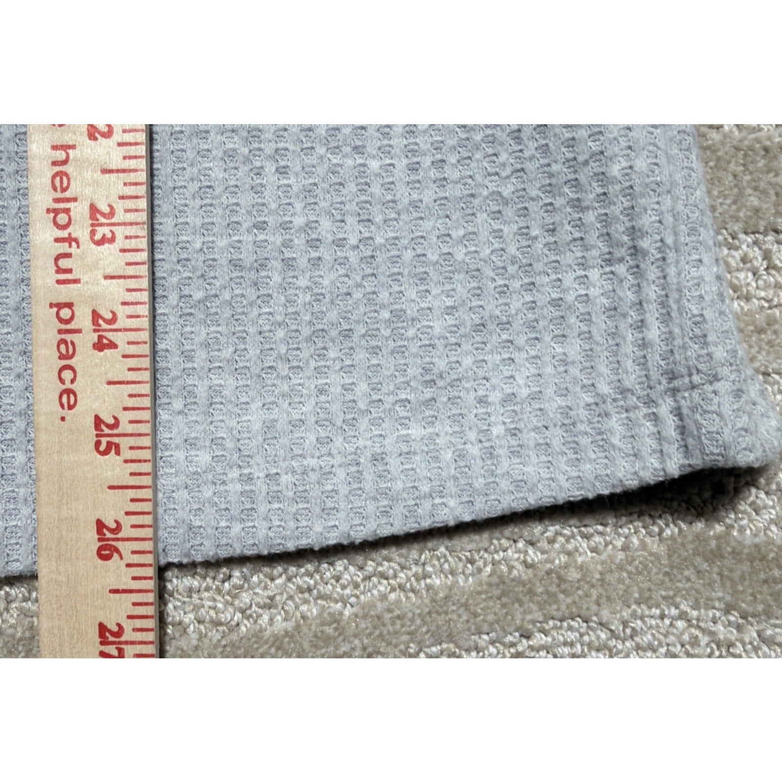 Loft Women's Gray Long Sleeve V Neck Waffle Knit Top Size Medium
