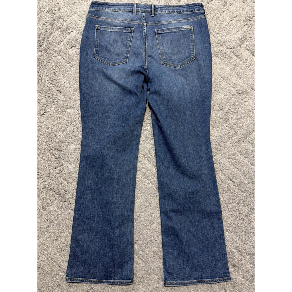Eddie Bauer Jeans Women's Size 16 Curvy Bootcut Antique Blue Stretch Denim
