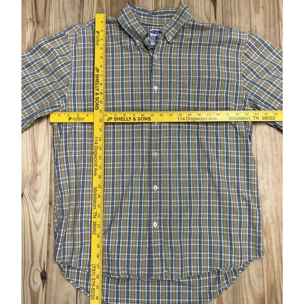 Old Navy Mens L Short Sleeve Button Down Cotton Plaid Shirt