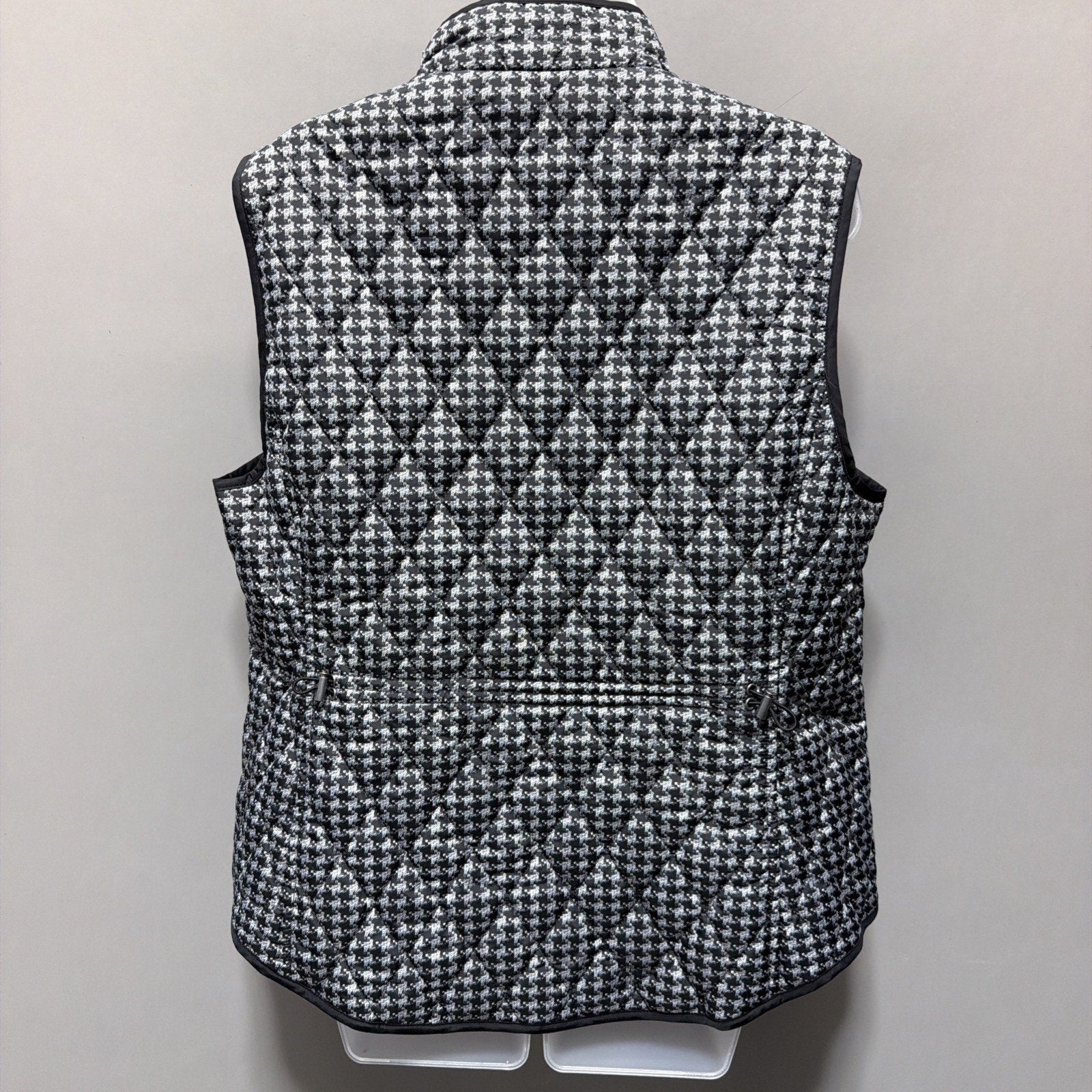 NWT WOMEN'S CROFT & BARROW BLACK & WHITE Classic Quilted Puffer VEST SIZE XL