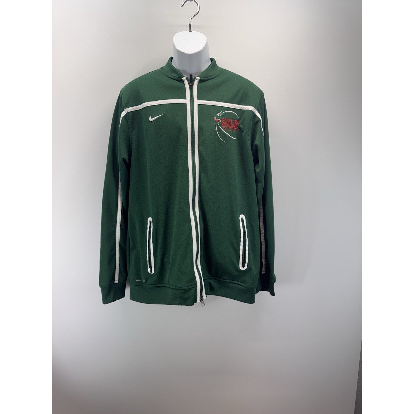 Nike Dri Fit Basketball Warm-up Full Zip Green Jacket High Men’s Size Large