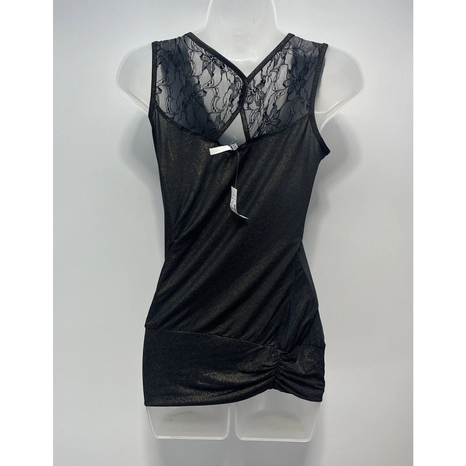 NWT Studio Y Women's Sleeveless Top Beaded Front & Lace Back Neckline Size XS