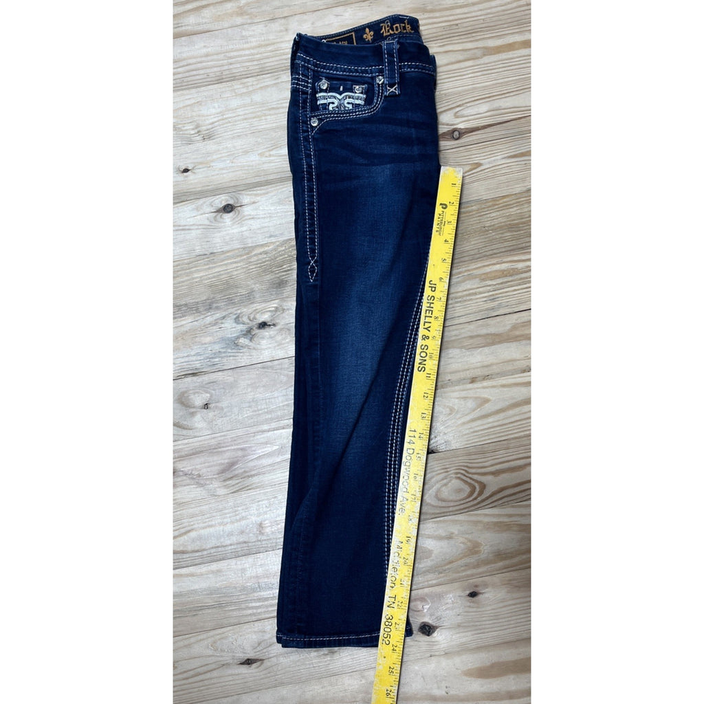 Women's Rock Revival Jeans Size 25 Betty Crop Cut Dark Wash