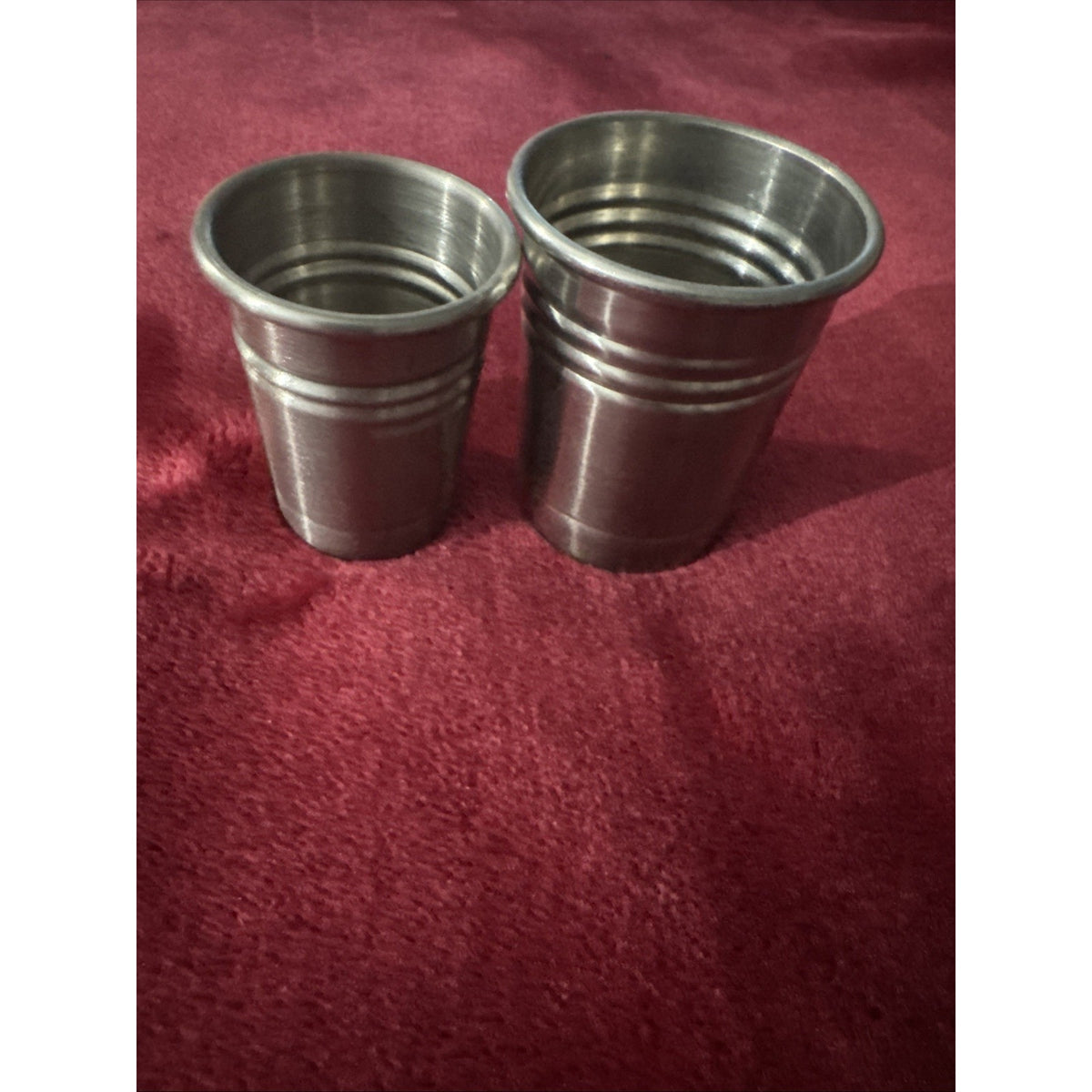 Tincup Mountain whiskey Stainless steel shot glasses Pair of two