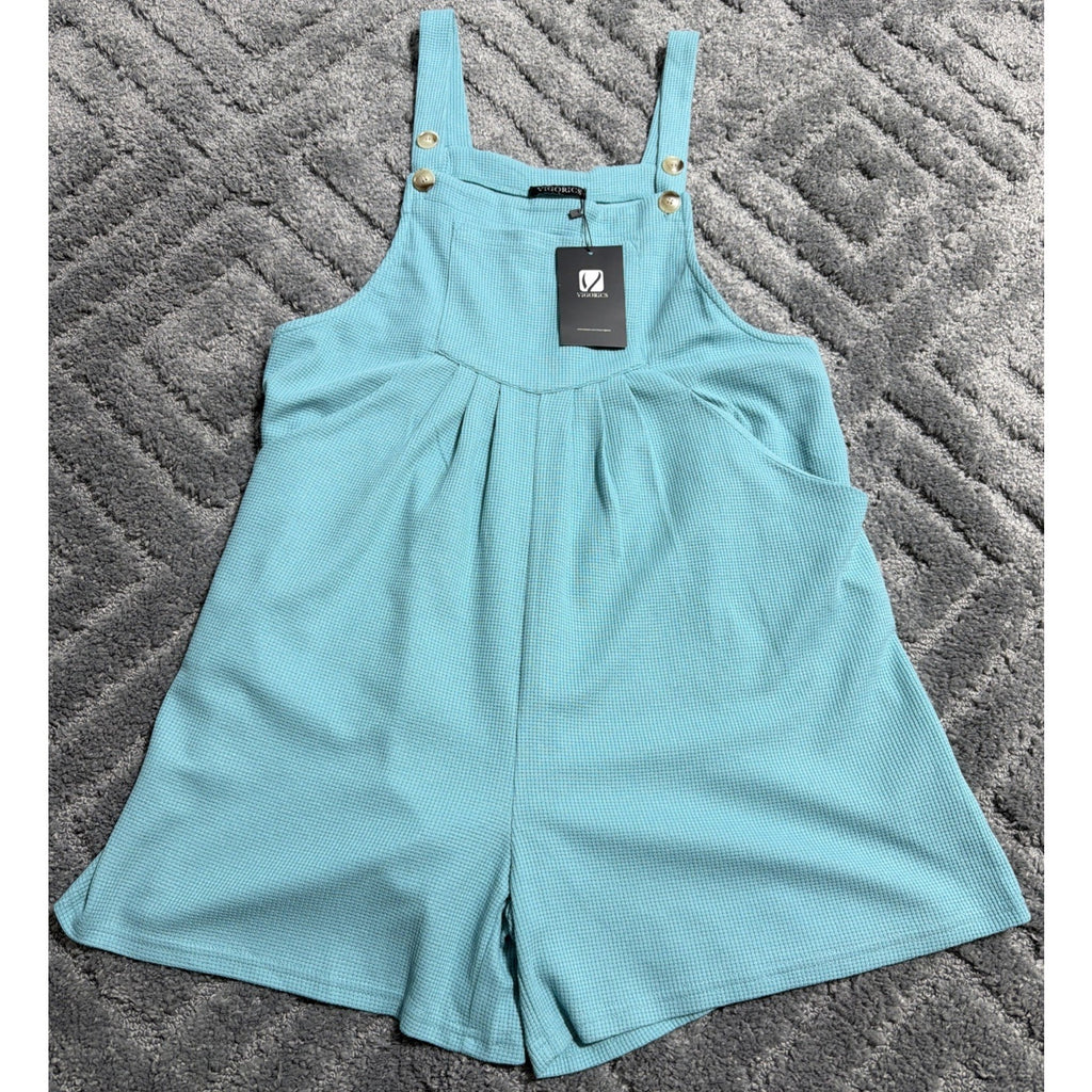 Vigorics Romper Jumpsuit Large Sleeveless Blue New Women's Pockets 0718