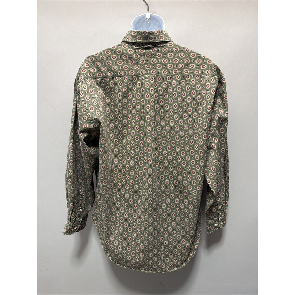 VINTAGE 90s Tommy Hilfiger All Over Print Shirt Men Large Green Crest Logo