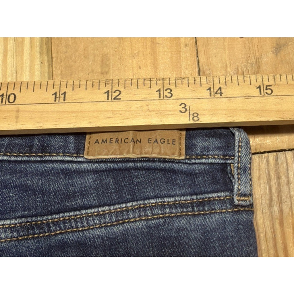 American Eagle Jeans Womens 10 Blue Super Hi-Rise Flare Stretch Denim 29x30