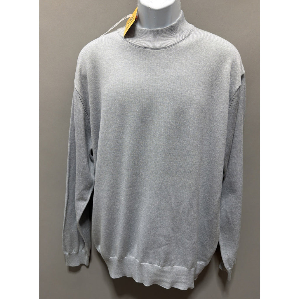INSERCH ACRYLIC LIMITED EDITION MOCK NECK SWEATER MENS XL GREY NEW PREPPY CASUAL