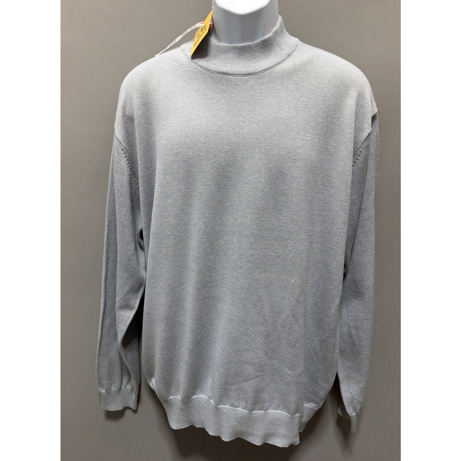 INSERCH ACRYLIC LIMITED EDITION MOCK NECK SWEATER MENS XL GREY NEW PREPPY CASUAL