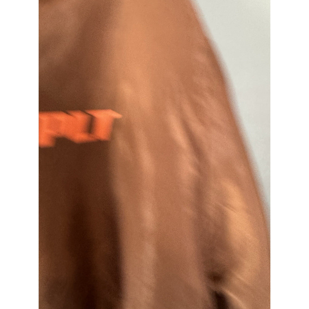 PrettyLittleThing Windbreaker Sheath Dress 3X Brown Orange Zip Long Rain Coat