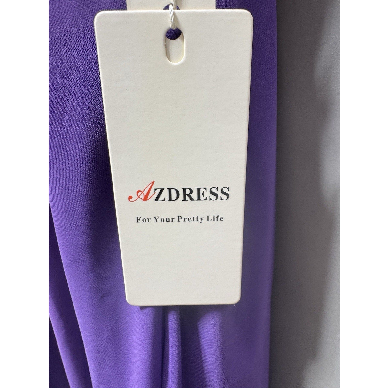 AZDRESS Purple Prom Dress Lace Back Chiffon Formal Evening Gown Maxi NWT Large