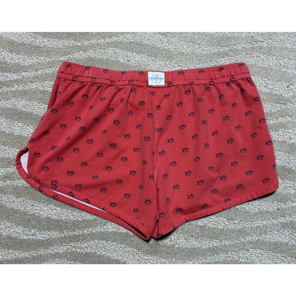 Southern Tide Women's M Coral Skipjack Mid Rise Lounge Shorts Drawstring Fish