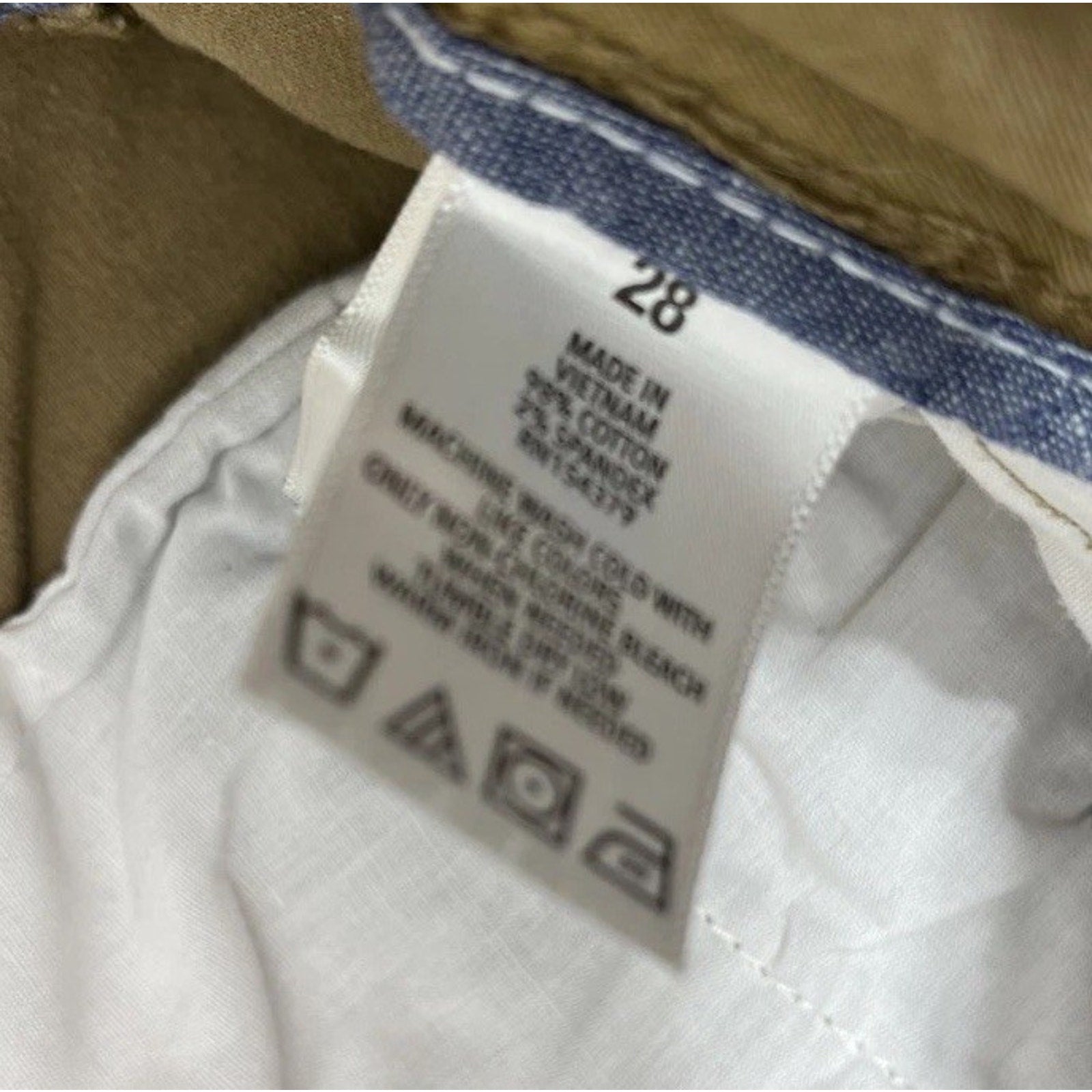 Aeropostale Men Chino Shorts Khaki Waist 28 Casual Drawstring 10” Insm