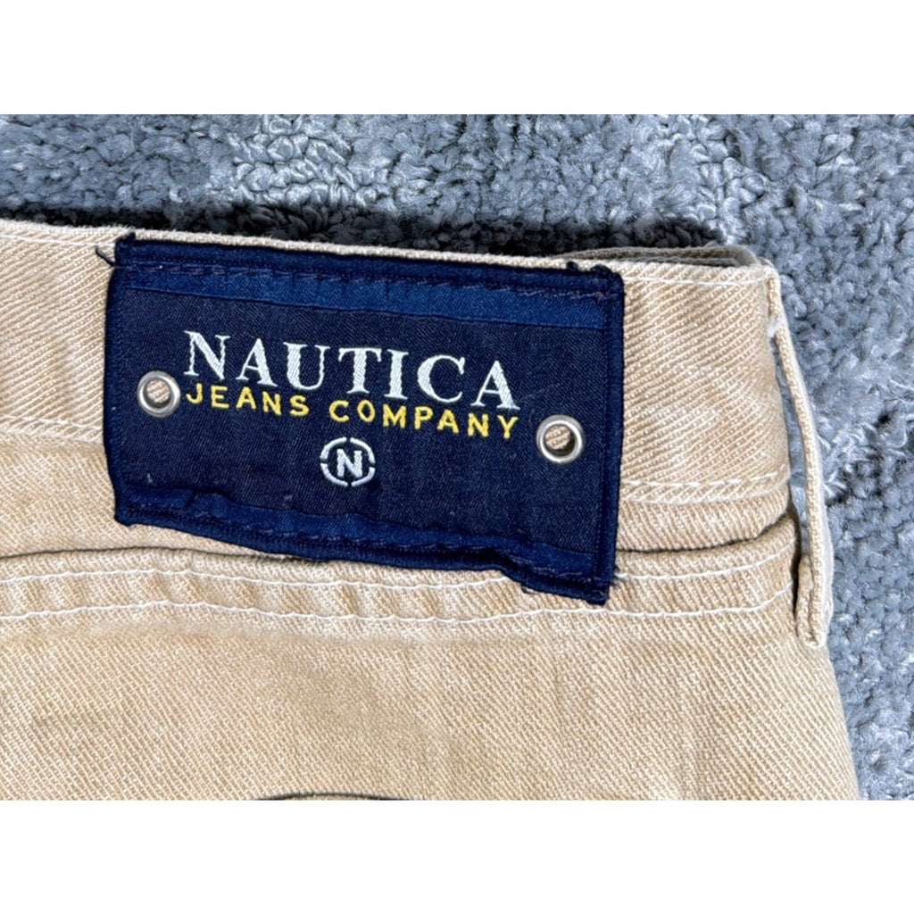 Vintage Nautica Jeans Men 40x32 Skater Grunge Baggy Biege Made USA Classic 90s