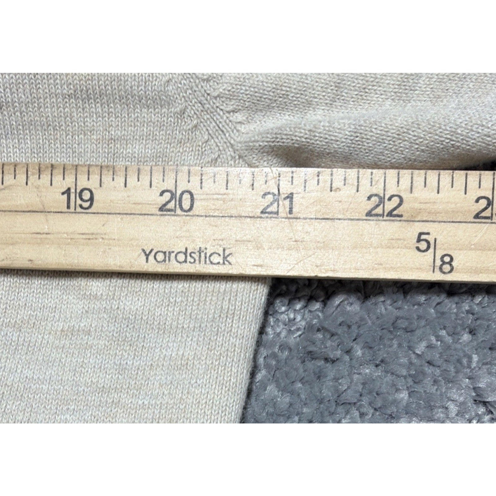Roundtree & York Sweater Mens M Ivory Oatmeal 1/4 Zip Pullover Preppy Casual