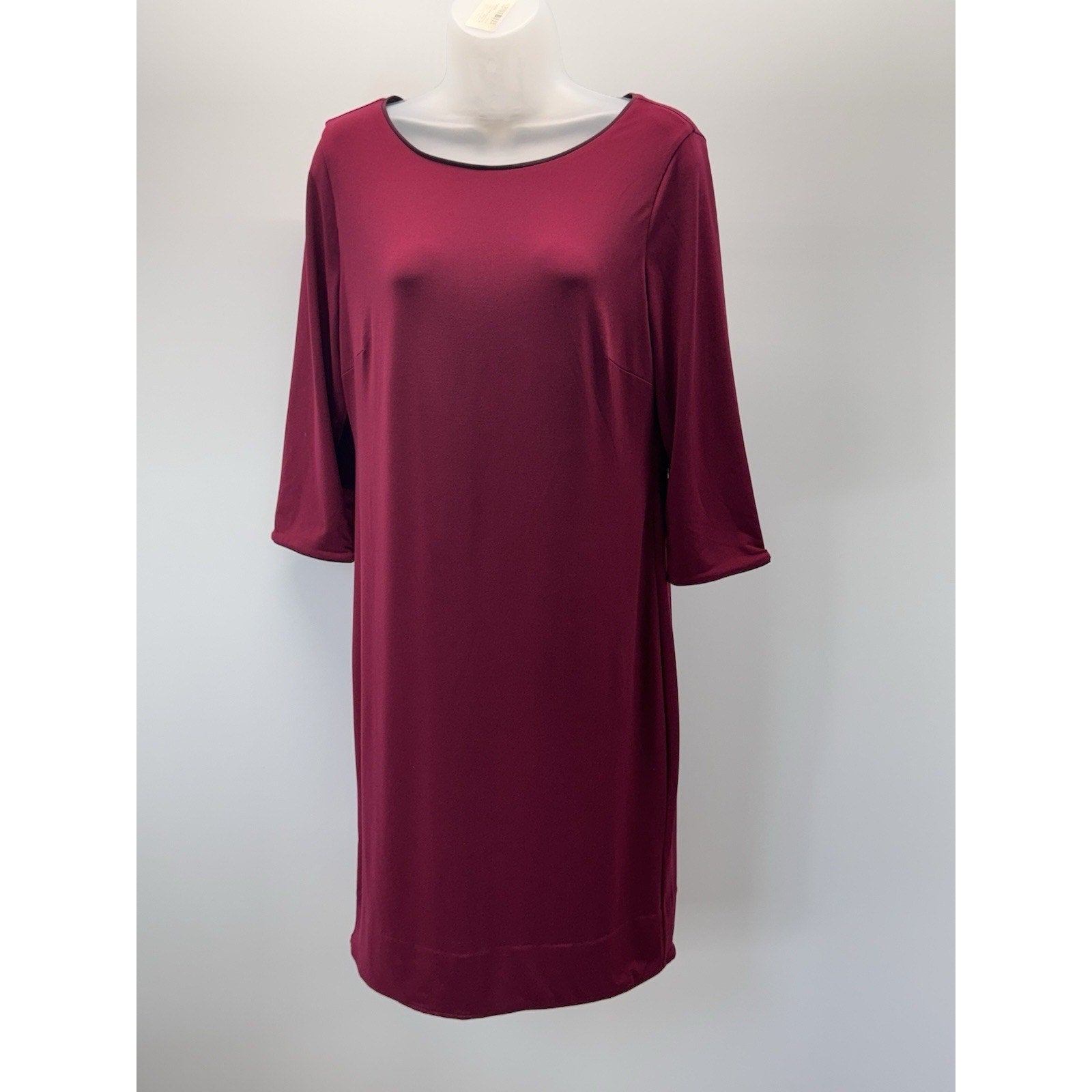 CHICOS Women’s Polyester Elastane Shift Dress Maroon Size 0/Small/ 4-6