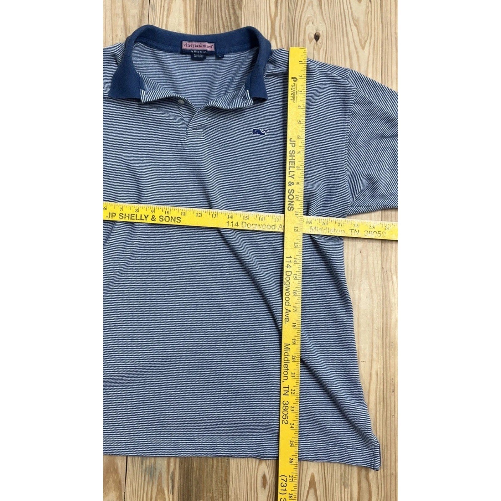 Vineyard Vines Shirt Mens L Blue Polo Preppy Golf Rugby Short Sleeve Classic