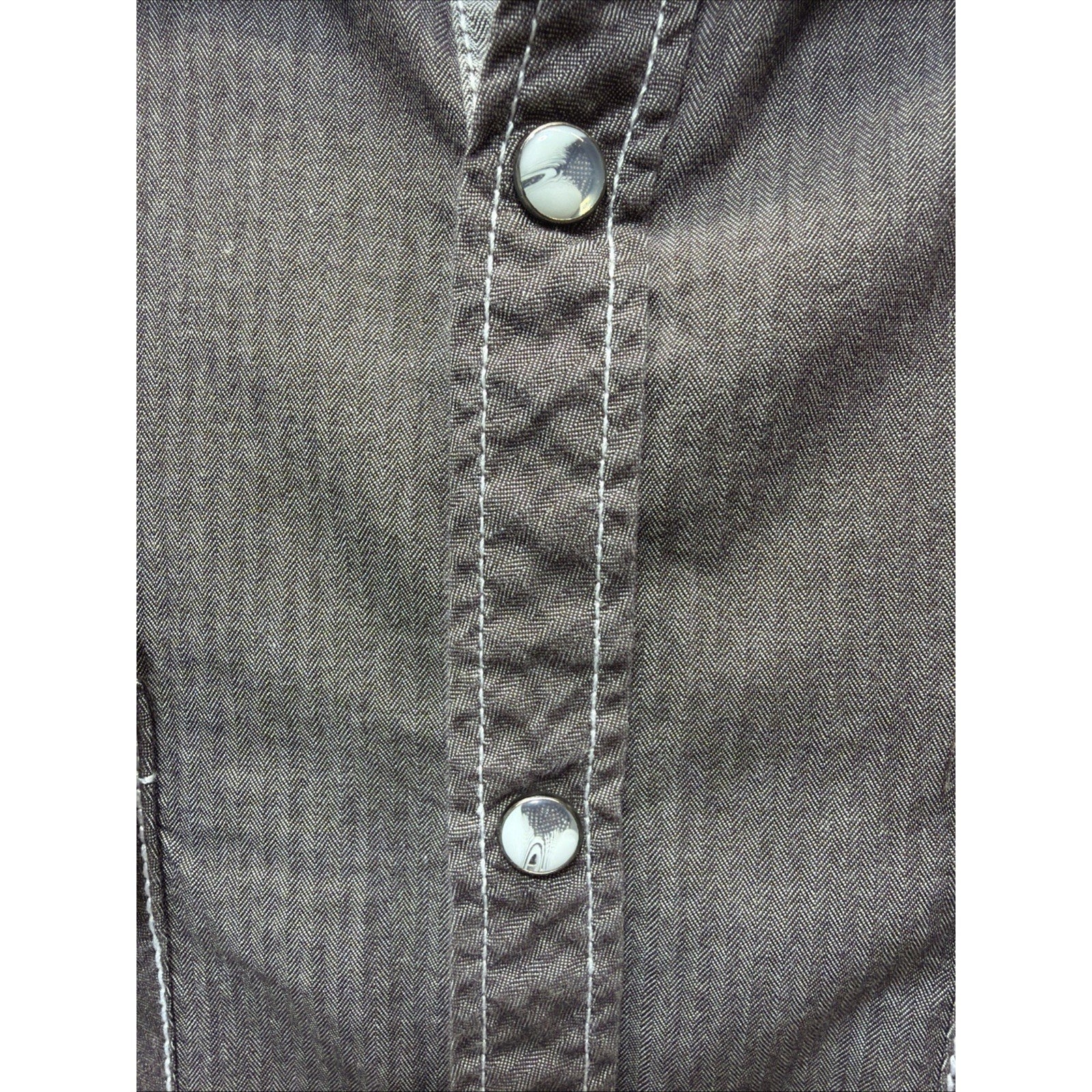 BKE Shirt Mens Standard Fit Pearl Snap Up Gray Large Cowboy Casual Western