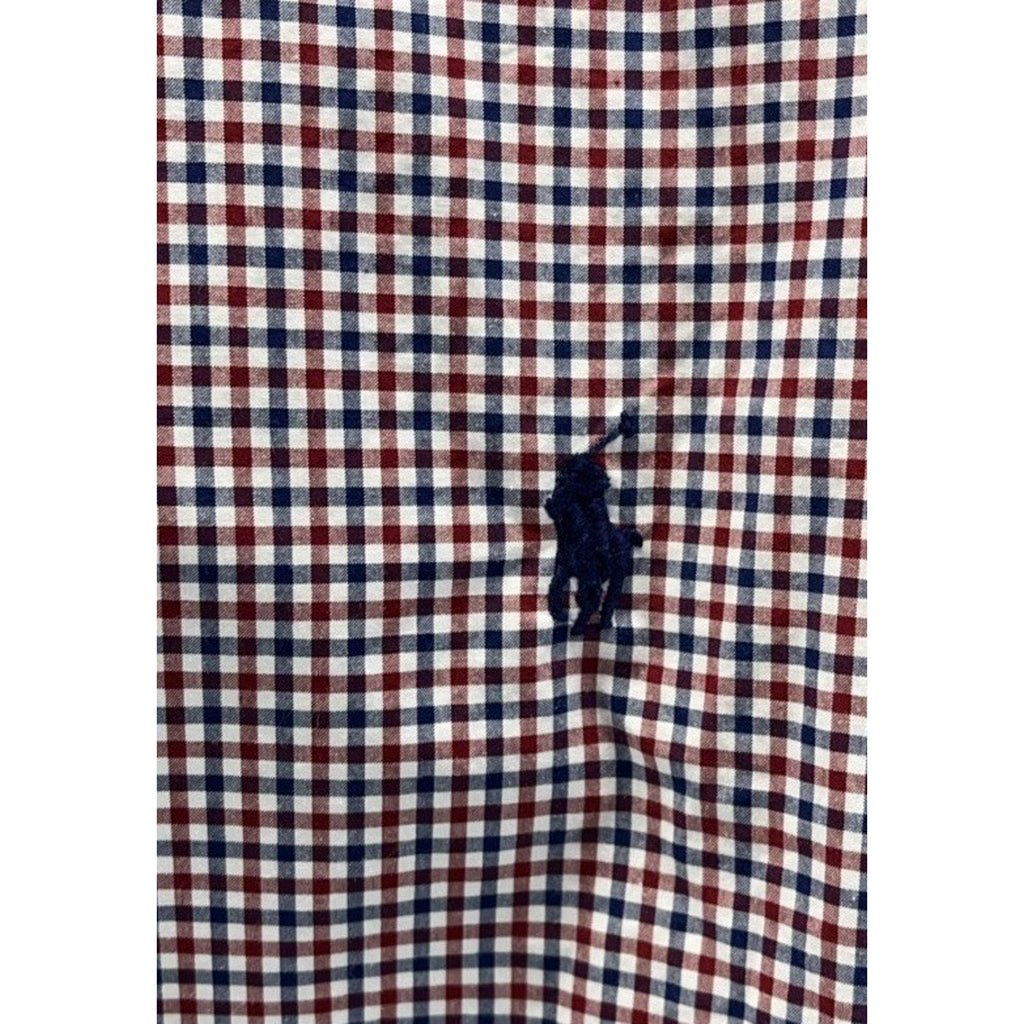 Ralph Lauren Red White And Blue Check Classic Fit Button Long Sleeve Shirt L