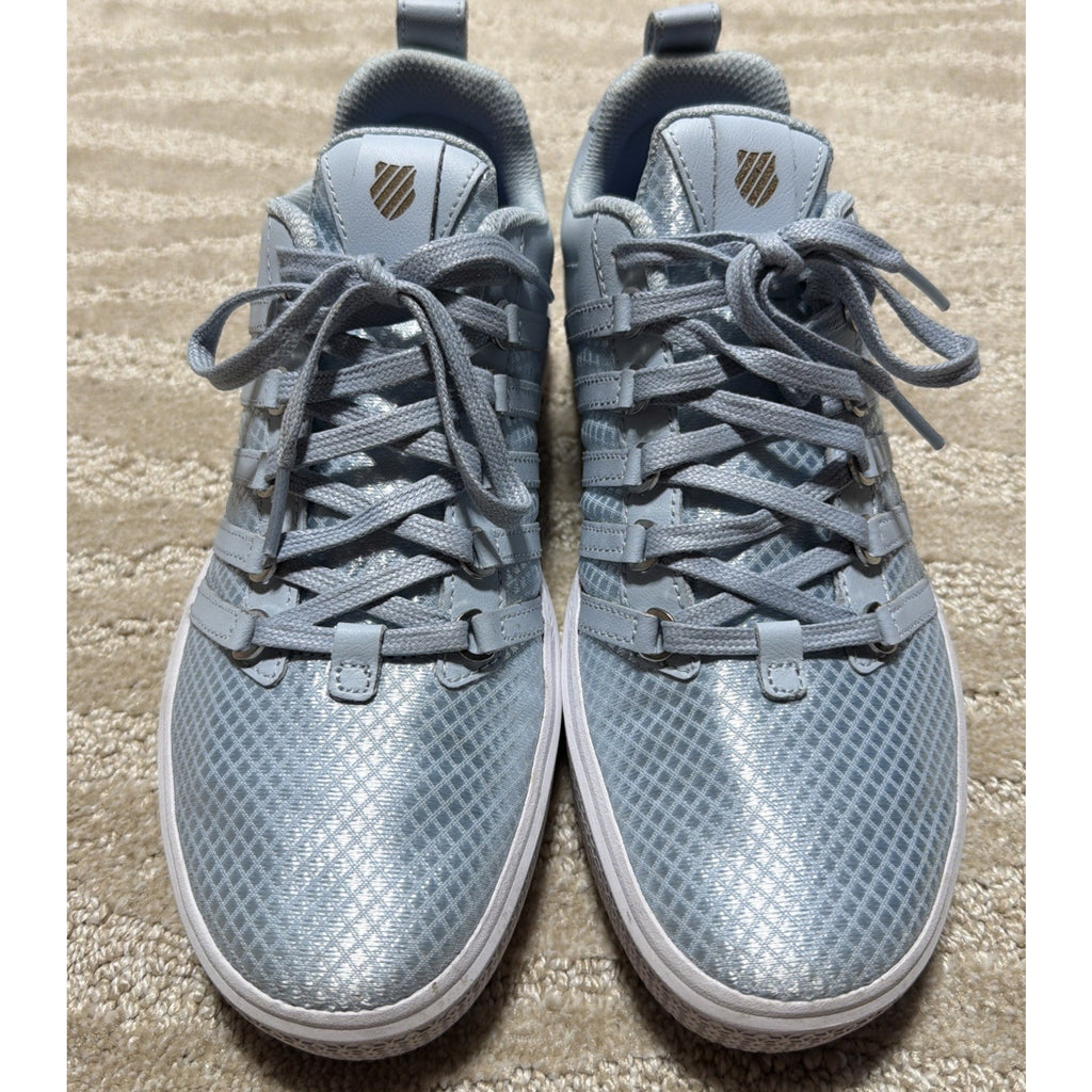 K-swiss Womens Baby Blue Shimmer Donavon Sneakers Sz 10 95633-482-M